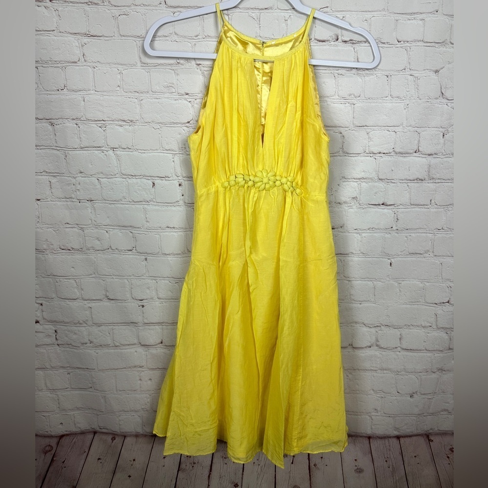 Le Superbe yellow Waikiki Mini baller dress V-neck skater lined Y2K